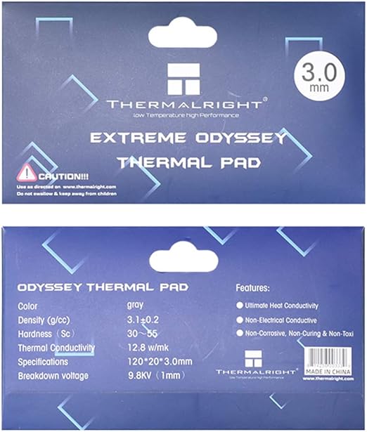 Thermalright シリコンサーマルパッド 85x45x3mm 両面放熱シリコーンパッド 冷却ラジエーターフィン Thermalright シリコンサーマルパッド 85x45x3mm 両面放熱シリコーンパッド 冷却ラジエーターフィン