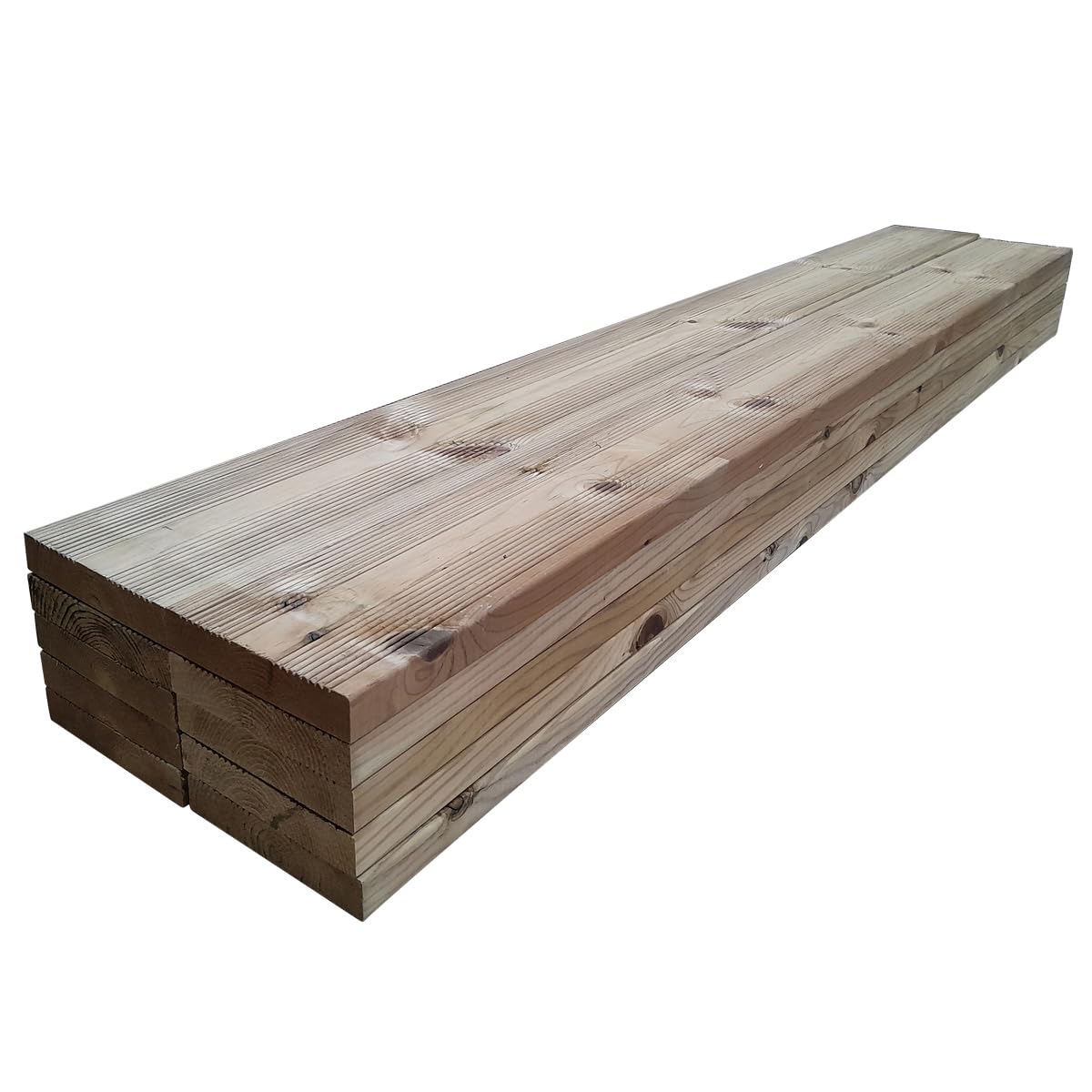 Lot de 10 lames de terrasse KDI striées lisses 140 cm (2,03 m²) 27 x 145 mm