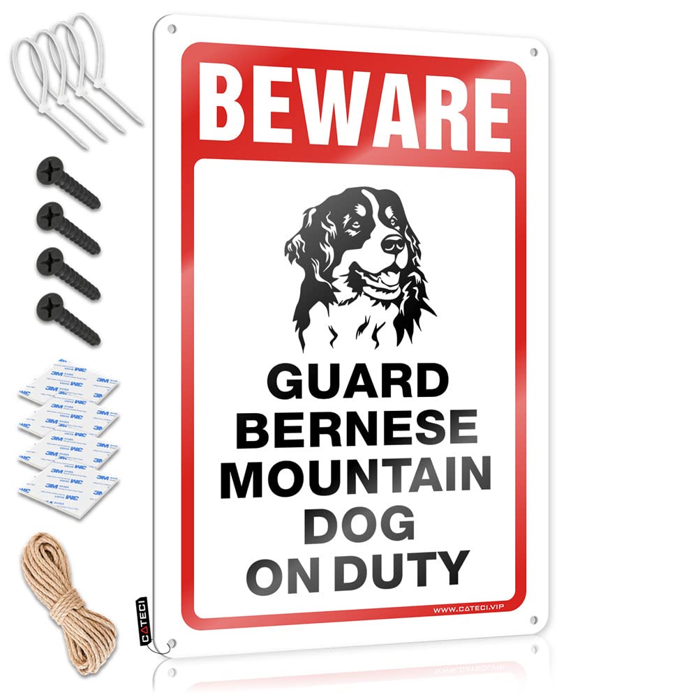 Painting Gift For Hunter Sign | Beware! Guard Bernese-mountain Dog On Duty Antique Decorative Wall Art Ready To Hang For Mountain(30X40CM)
