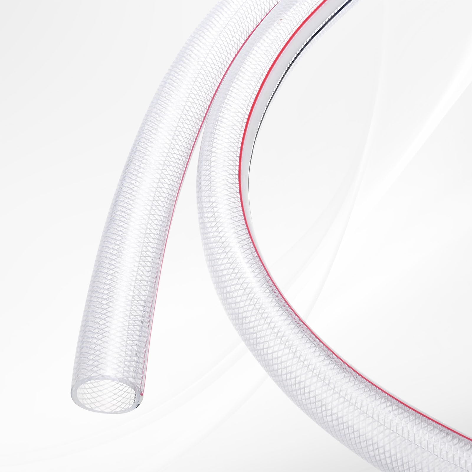 M METERXITY Tubo trasparente, diametro interno 3,8 cm x 3 m, ad alta pressione, intrecciato, flessibile, in PVC, per erogazione di acqua, olio, linee d'aria