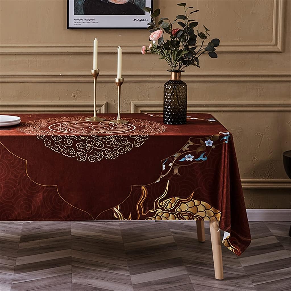 Rectangular Table Cloth for Chinese Classical Table Cloth Festival Holiday Retro Chinese Tea Table Cover Cloth(140 * 240cm)