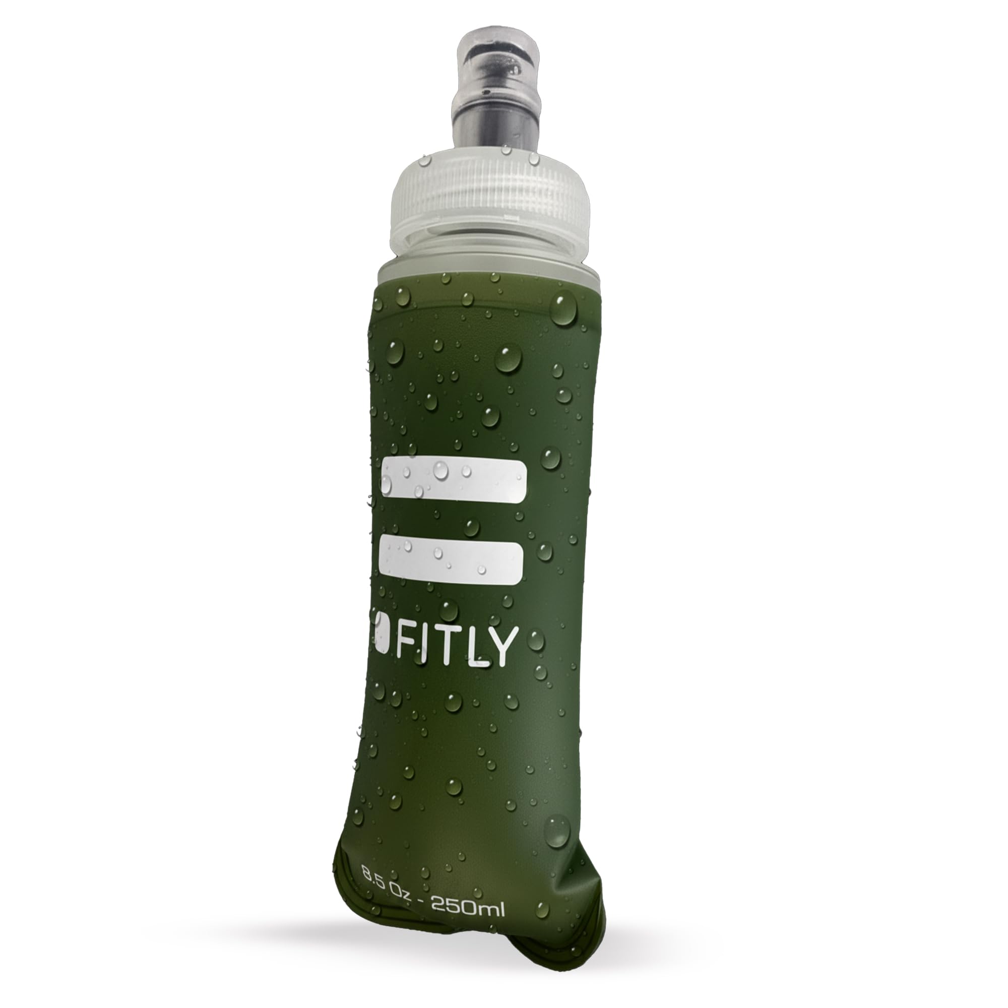 FITLY Soft Flask - Shrink As You Drink Soft Water Bottle for Hydration Pack - Folding Water Bottle Ideal for Running, Hiking, Cycling, Climbing & Rigorous Activity