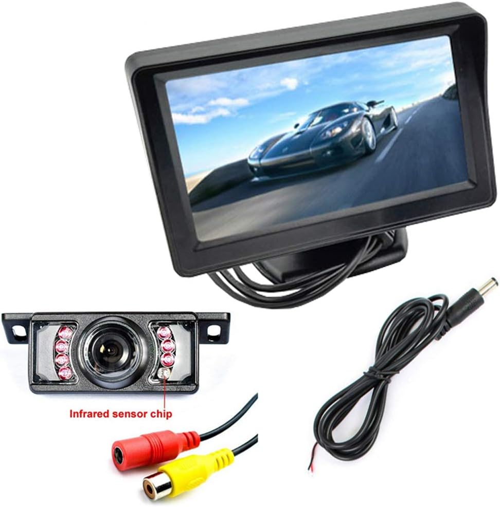 自動駐車は4 3インチlcdのバックミラーのモニターが付いている7つのled Irの夜間視界車の背面図のカメラを監察します 再入荷