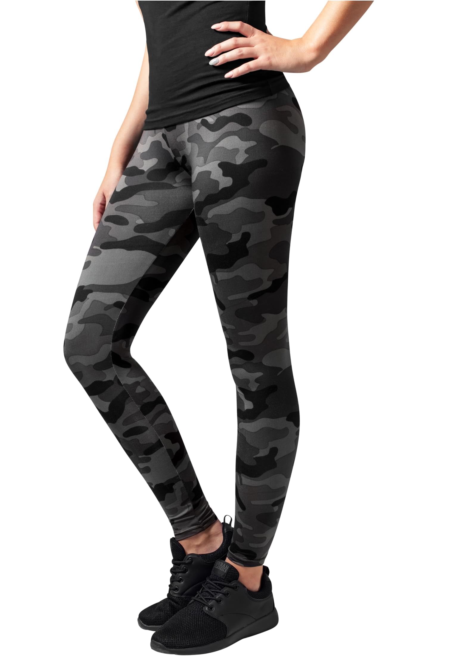 Urban Classics Damen Ladies Camo Leggings, Dark camo, XL