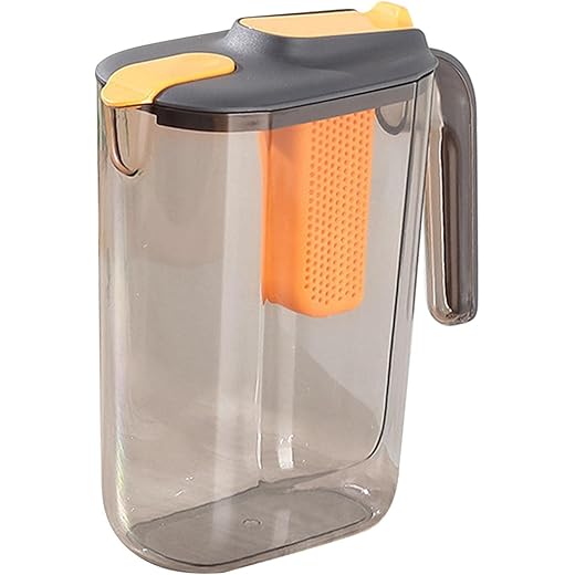 HEAVENGLOW Clear Airtight Beverage Pitcher with Cover Water Pitcher for Coffee Iced Tea Black