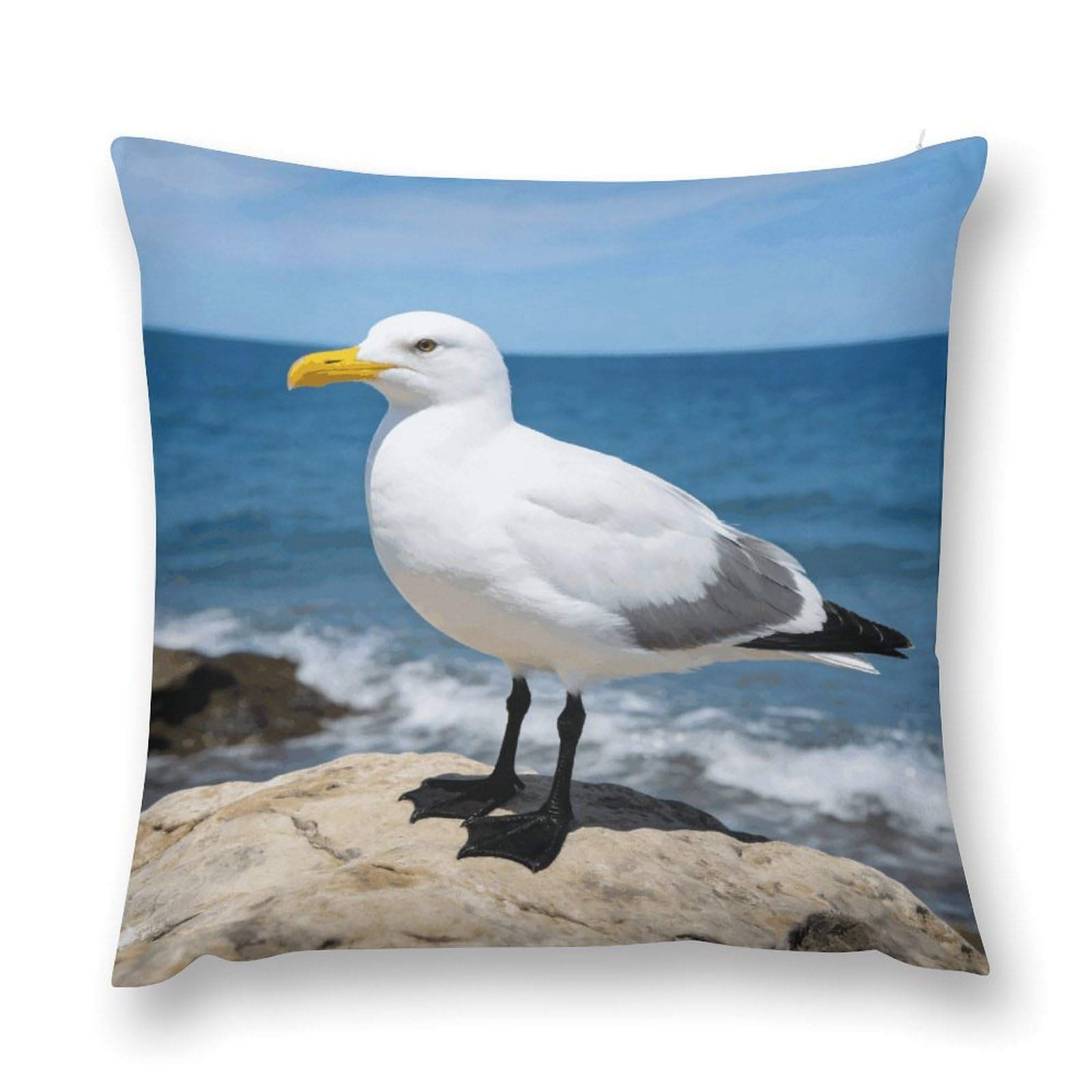 MUSM Seagull Throw Pillow Cover 26 "x26 Wrinkle&Fade Resistant Cozy Soft Plush Pillow Case Protector Double-Sided Personalized Pillowcase Pillow Shams Cushion Cover for Home