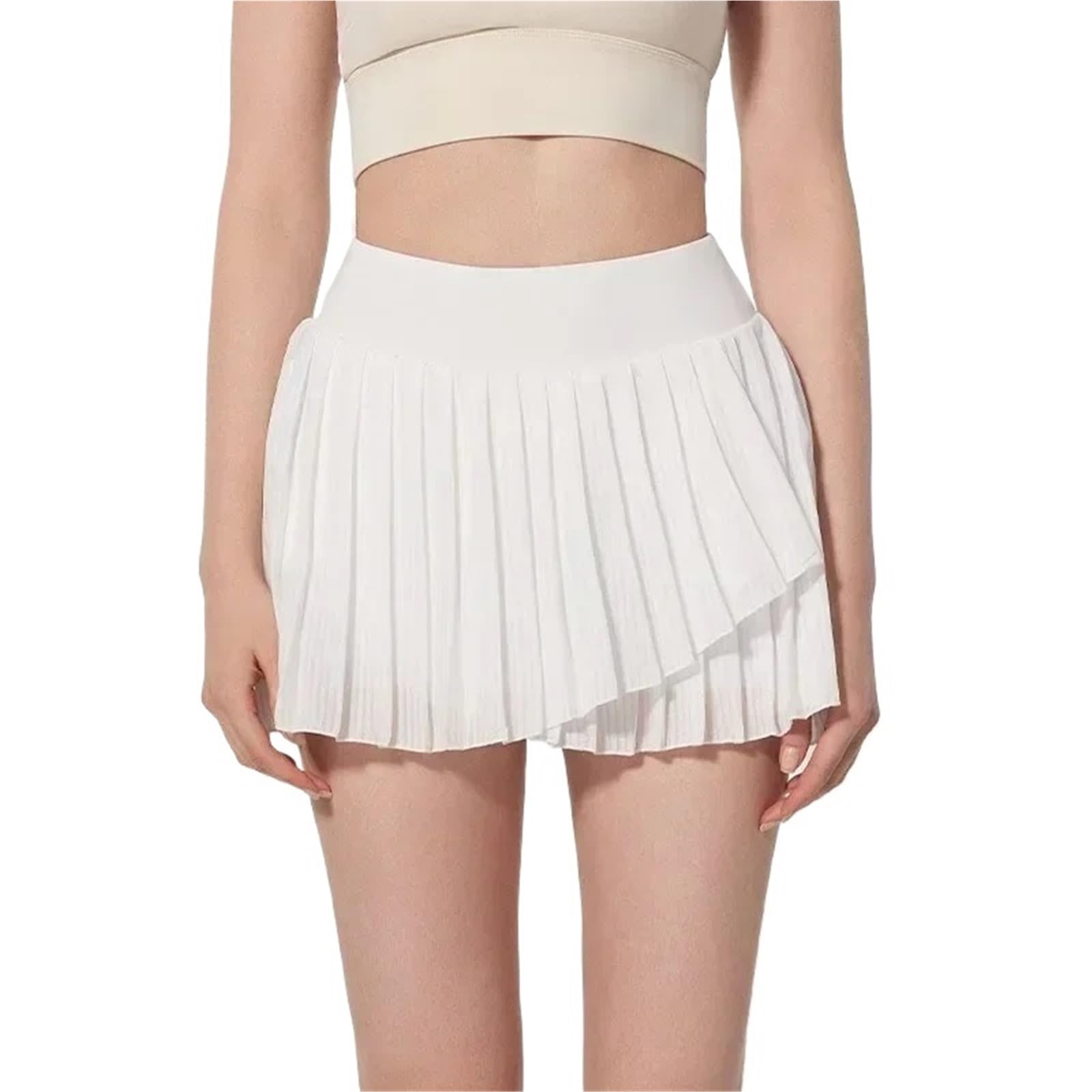 Falda de Yoga Plisada Verano, Falda Tenis con Pantalones Cortos, Ajustada Cintura Alta for Exteriores para Mujer