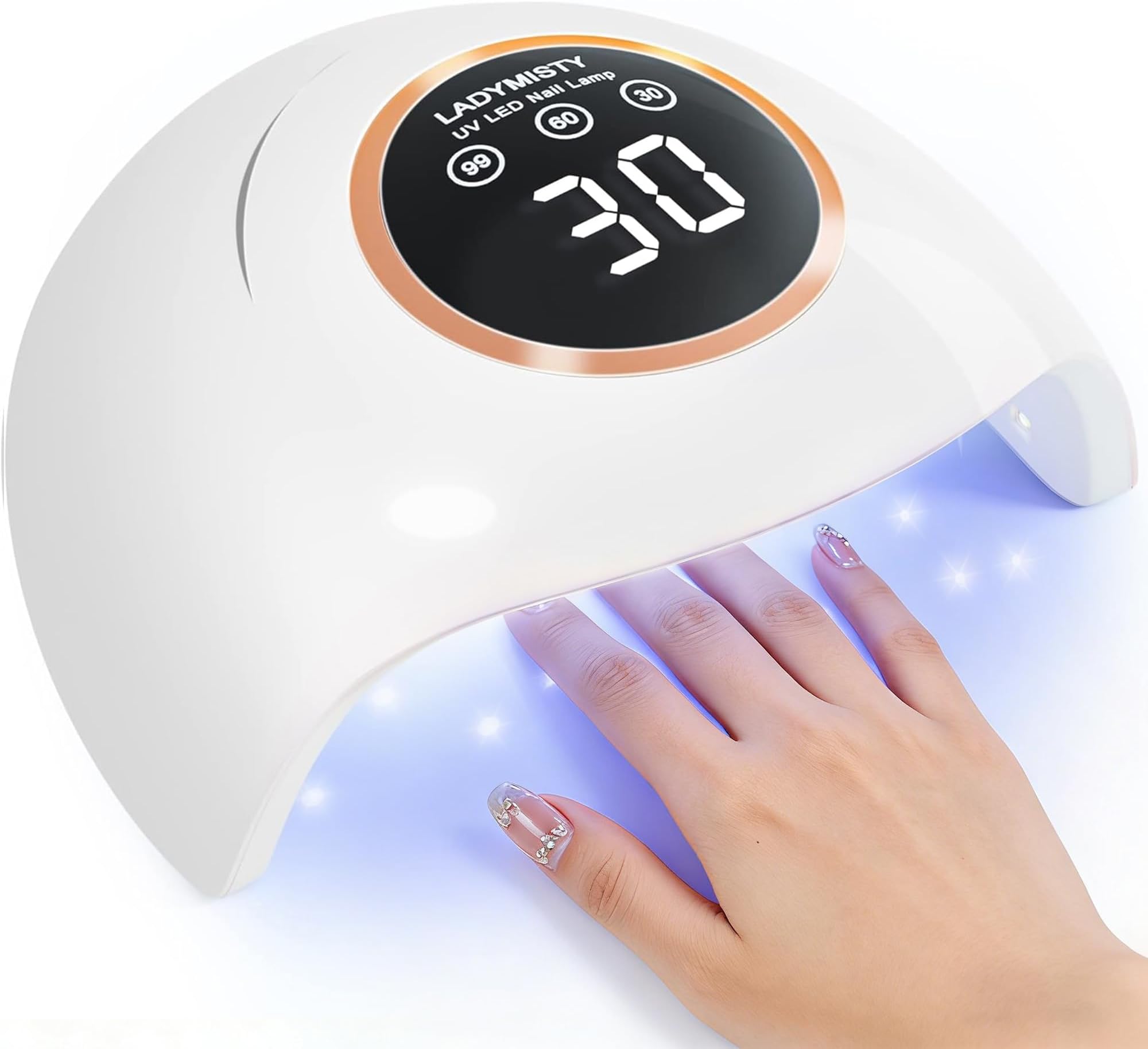 LadyMisty 72W UV LED Nail Lamp, 2026 New Upgrade UV Light for Gel Nails with 18 Beads, 3 Timer Nail Dryer, LCD Display, Auto Sensor, Professional Nail Lamps for Gel Polish – Best Gifts, White Lamp
