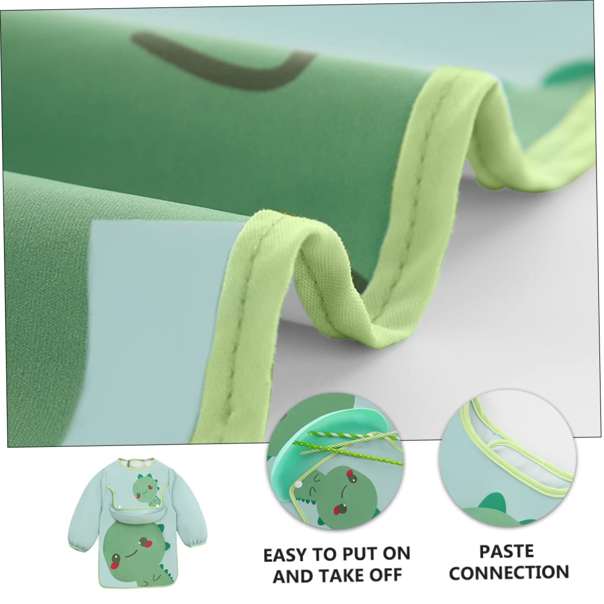 Abaodam 3 Piezas Babero Delantal Delantal Impermeable Portaescobillas Protector De Ropa Bata Para Comer Delantal Para Comer - Delantal Comer Ropa Poliéster Verde