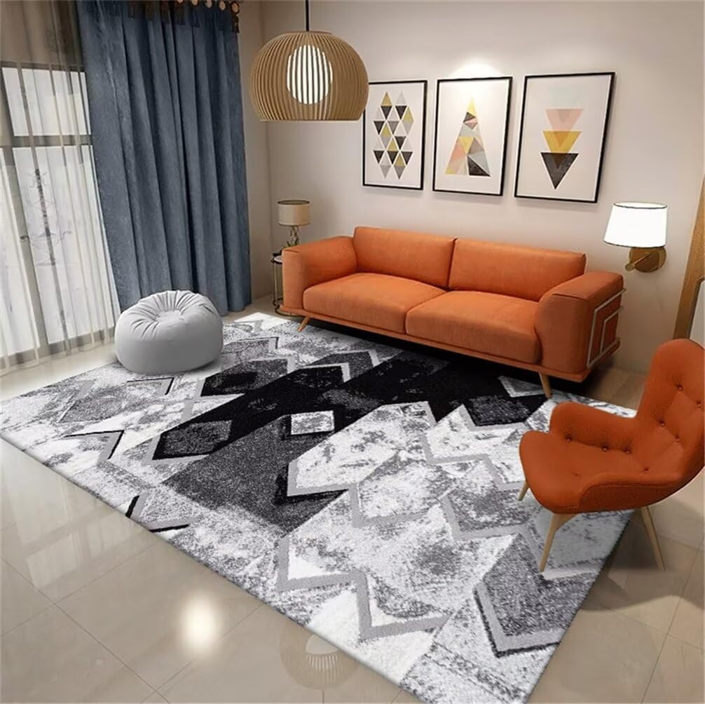 Grand tapis gris moderne 50x80cm de qualité durable pour chambre enfant