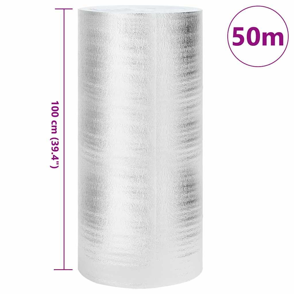 Lámina reflectante para radiadores de radiador, de polietileno, 50 x 1 m, con refuerzo de aluminio, resistente a desgarros para calefacción interior, mejora la eficiencia energética, ahorra