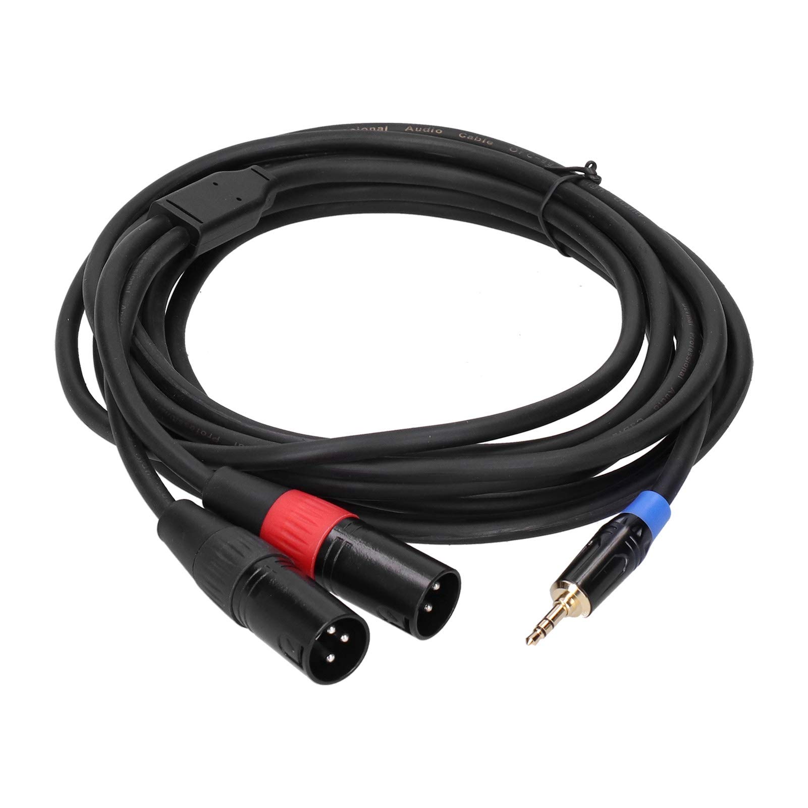 Câble 3,5 Mm Vers Double XLR Mâle 4,5 M – Répartiteur Y Audio Stéréo Pour Caméra DSLR, Smartphone, Mixeur
