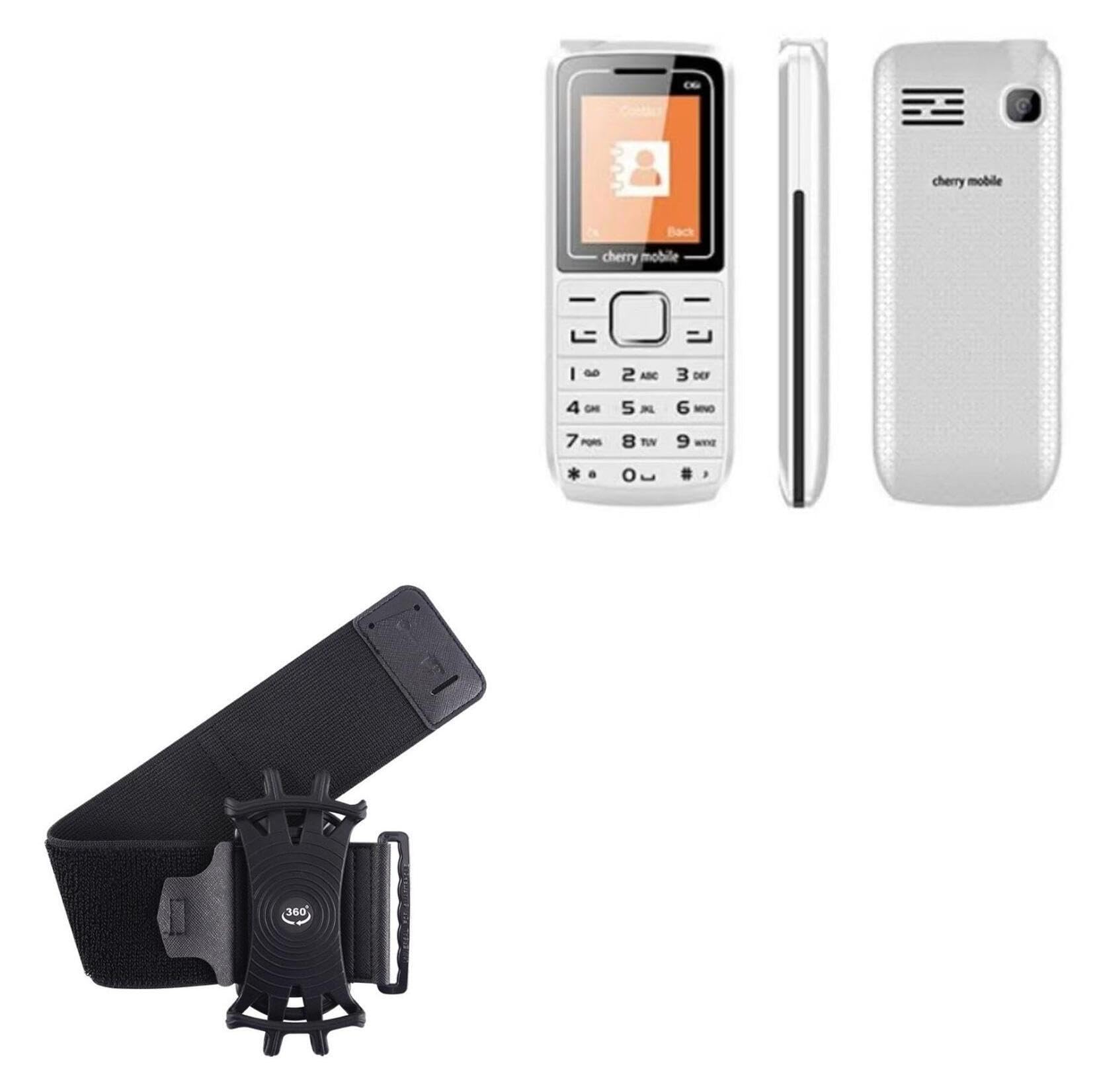 BoxWave Holster Compatible with Cherry Mobile C16i - ActiveStretch Sport Armband, Adjustable Armband for Workout and Running - Jet Black