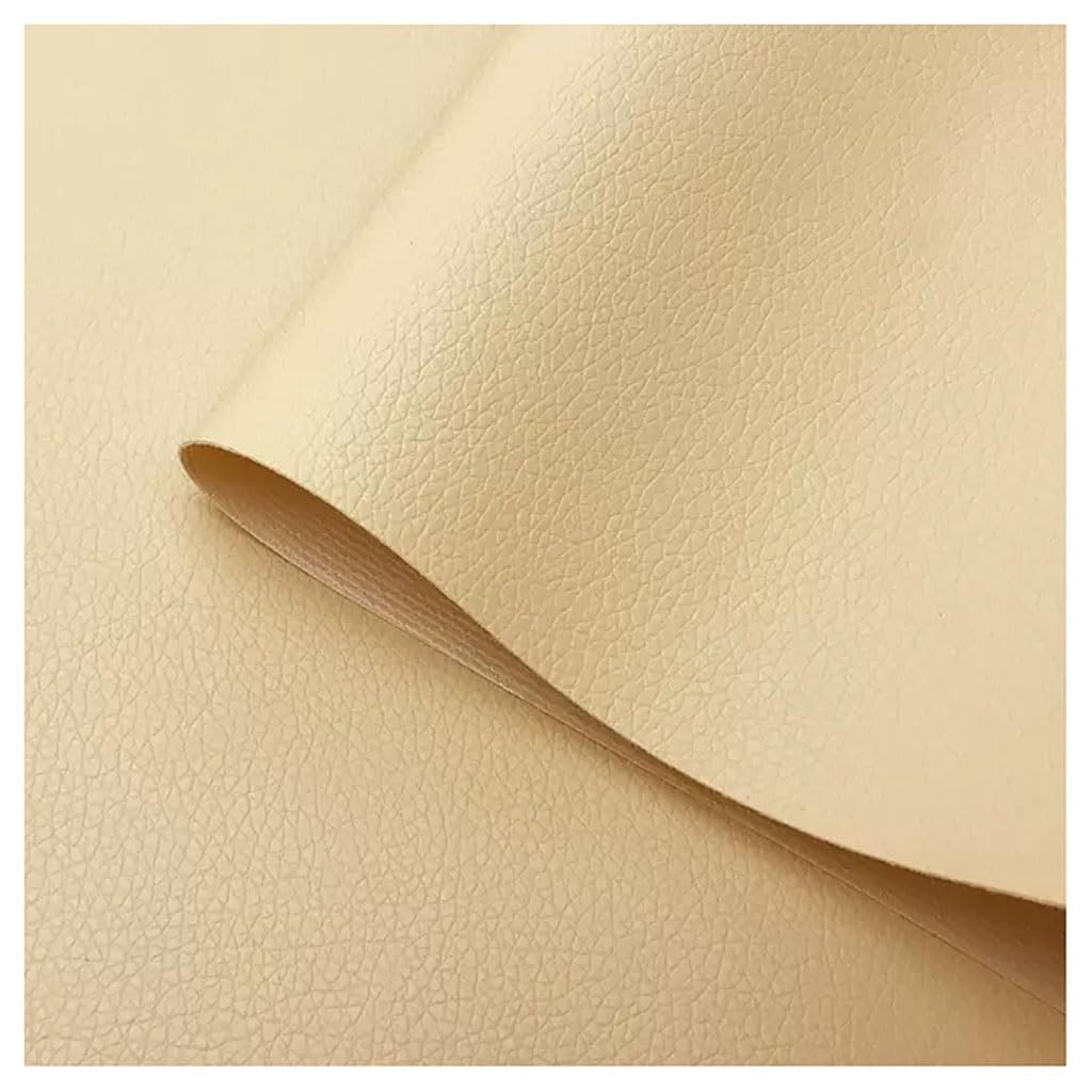 Tkanina ze sztucznej skóry skóra ekologiczna premium miękki w dotyku materiał winylowa tkanina tapicerska DIY szycie sofa torebka fotel samochodowy włosy (beżowy 2, 1,6 x 5 m)
