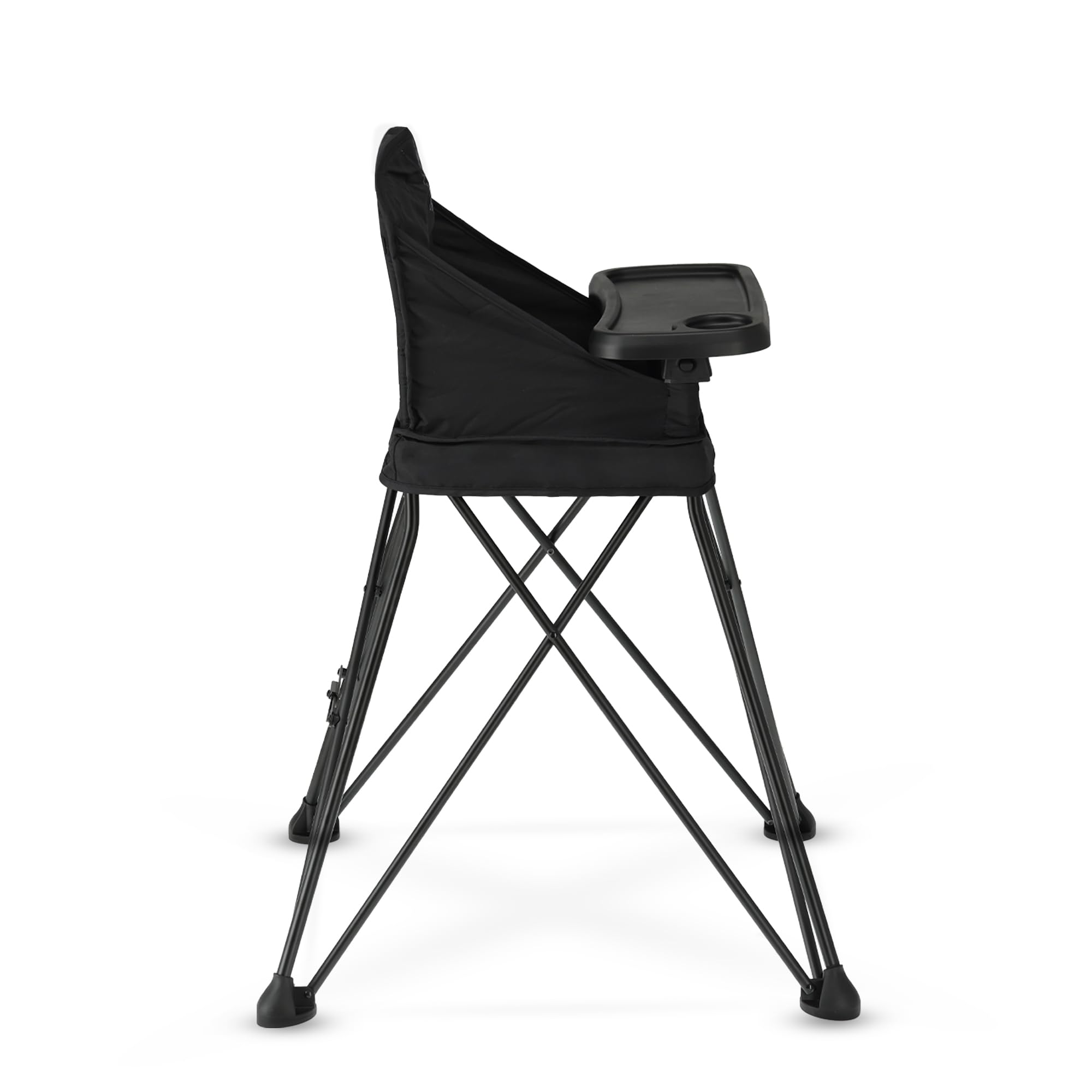 Deryan Pop 'N Sit Trona Plegable con Asiento Incluido, Ligera y Estable, con Bandeja, Lavable, Negro, para Bebés a partir de 6 Meses
