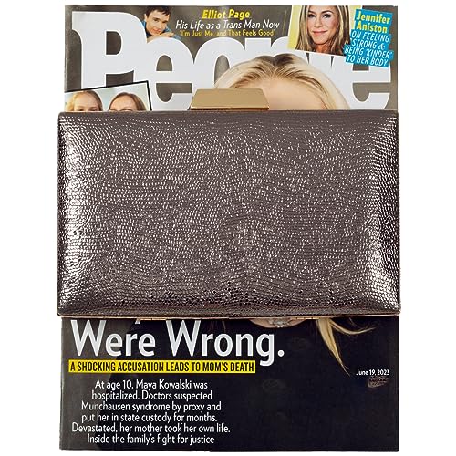 Image of JNB Women's Metallic Material Hard Case Evening Party Clutch