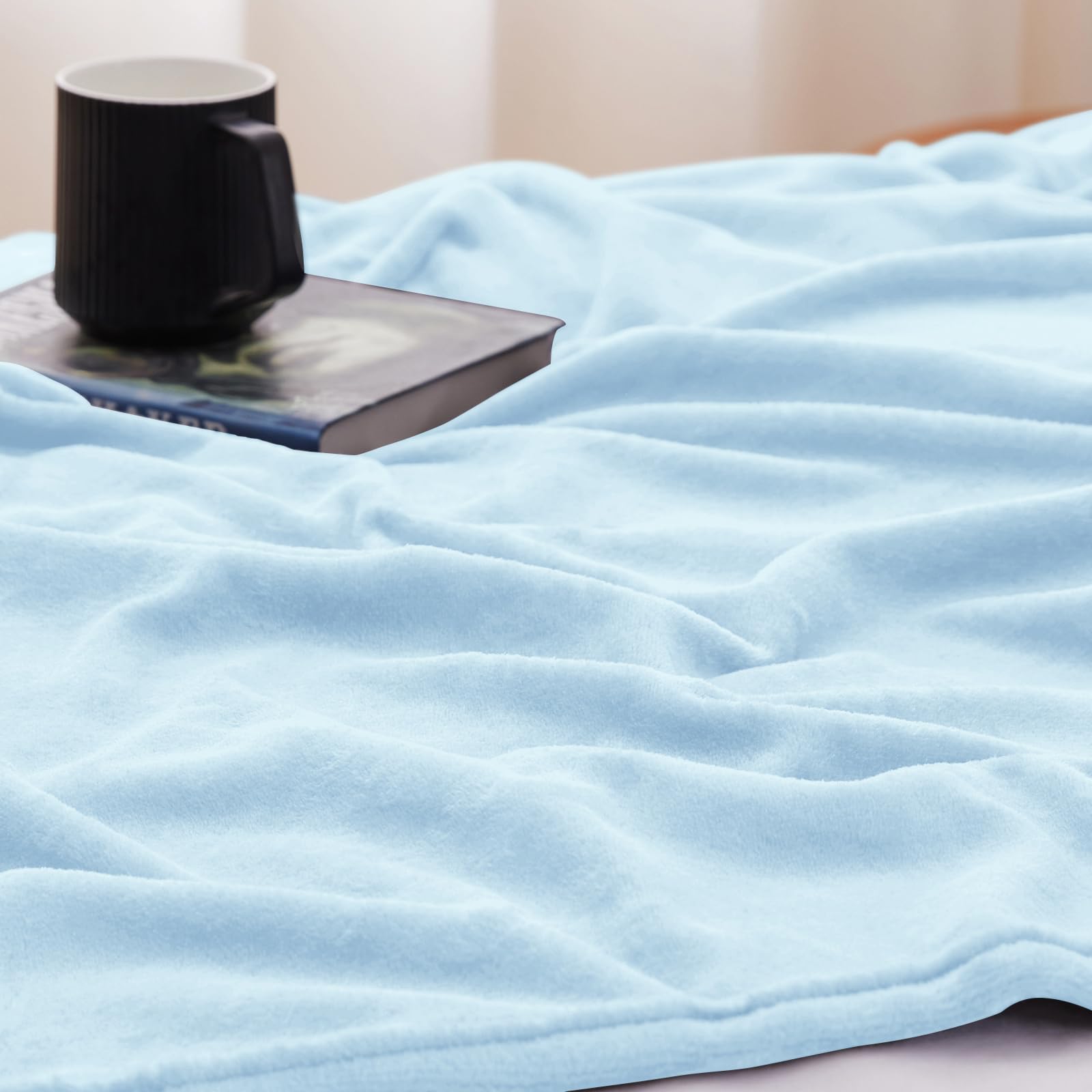 CozyLux Deken van flanel fleece, 260 g/m², voor eenpersoons- en tweepersoonsbedden, 150 x 200 cm, groot, warm, zacht, zwart