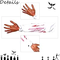 Vista 3 de Bimkole Brazo humano falso para Halloween, manos de brazo humano falsas, broma de terror severa, accesorios espeluznantes para casa embrujada