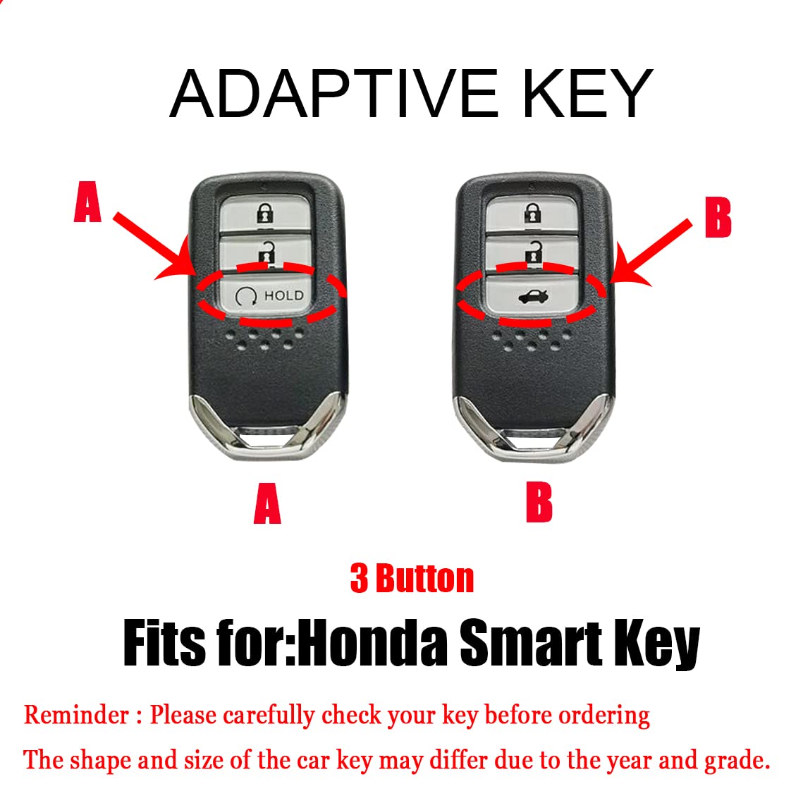 Bling Diamond Key Fob Case For Honda Civic/Accord/CR-V - Zinc Alloy Protective Cover, Pink