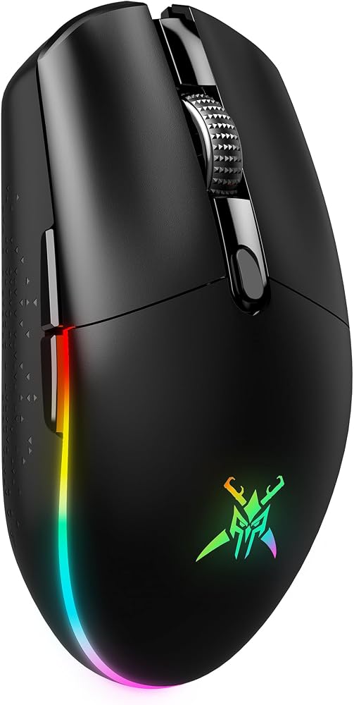 TECKNET Wireless Gaming Mouse 8000 DPI RGB Backlit Rechargeable Mouse-Black