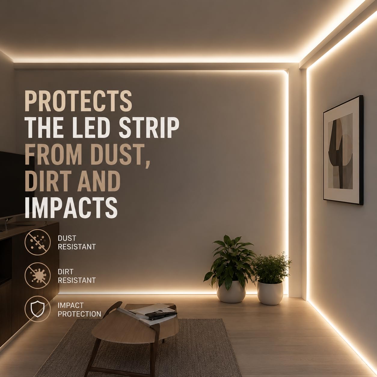 JANDEI - Lot de 20 Profilés en Aluminium en Sections de 1 Mètre, en Forme de V pour l'Installation de Rubans LED dans les Angles à 90°, avec Diffuseur Semi-Transparent, Embouts et Clips de Fixation