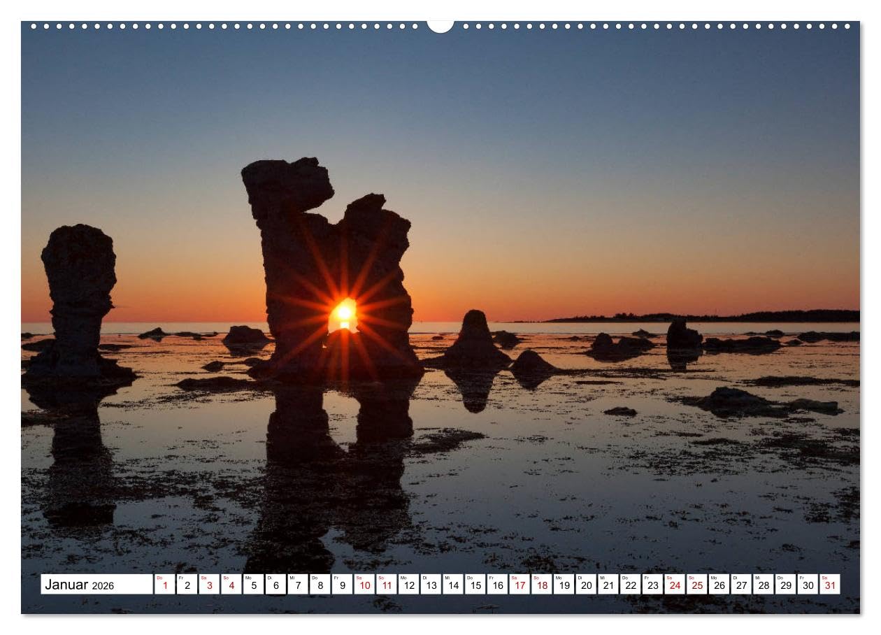 Gotland - Sonneninsel in der Ostsee (hochwertiger Premium Wandkalender 2026 DIN A2 quer), Kunstdruck in Hochglanz: Insel Gotland - die Perle Schwedens (CALVENDO Orte)