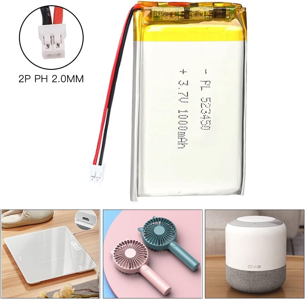 523450/503450 1000mAh 3.7V Lithium Polymeer Oplaadbare Batterij Li-Ion Batterij JST PH2.0 2pin Voor GPS Smart Phone DVD MP5,2 St