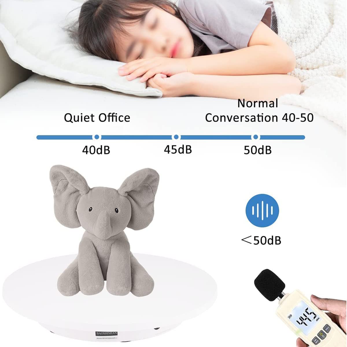 Gemotoriseerde Roterende Displaystandaard, 360 Graden Elektrische Roterende Draaitafel voor 360 Graden Productafbeeldingen of Sieraden,60CM-White