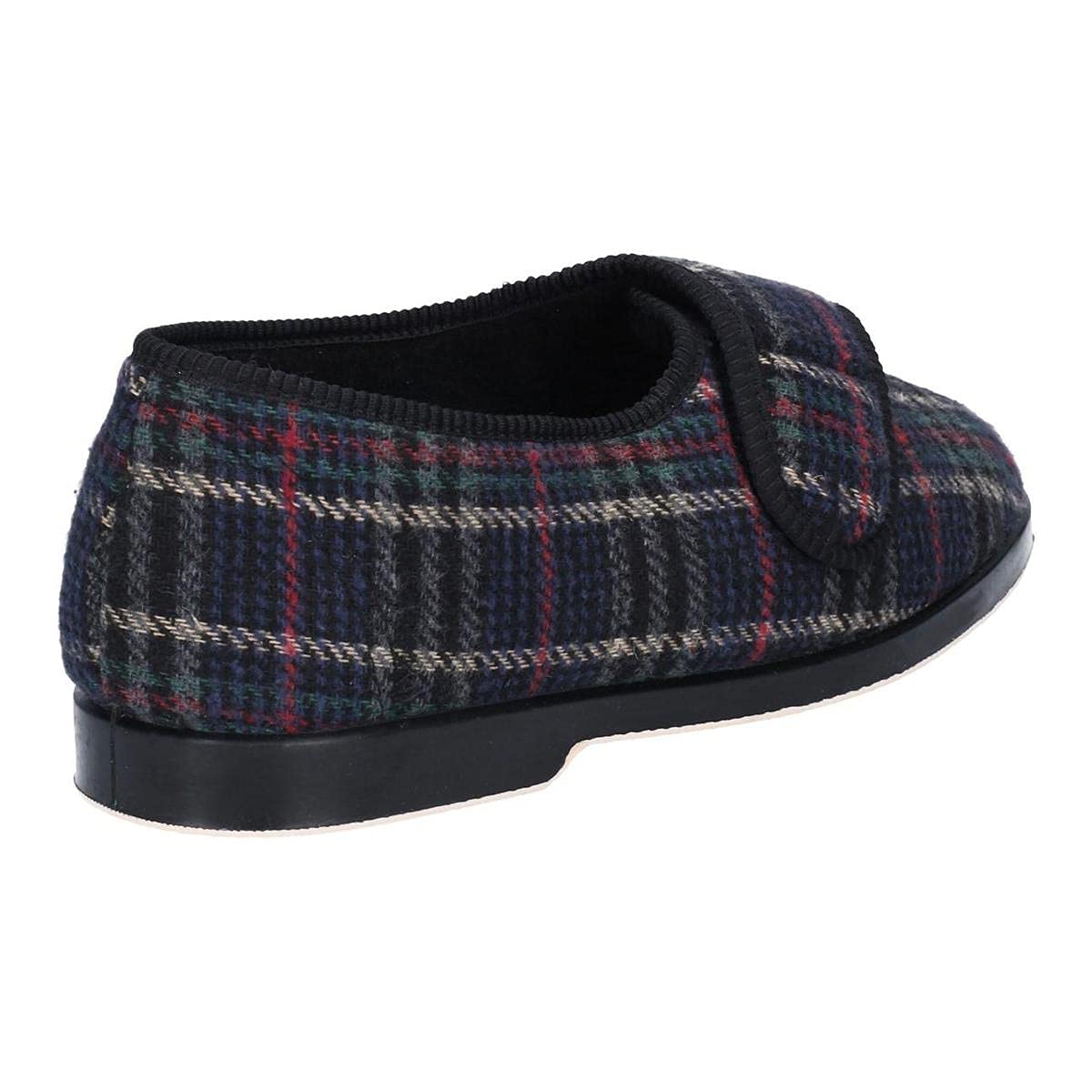 Gbs Touch Fastened Textile Lined Mens Slippers - Checkered - Size 6 7 8 9 10 11