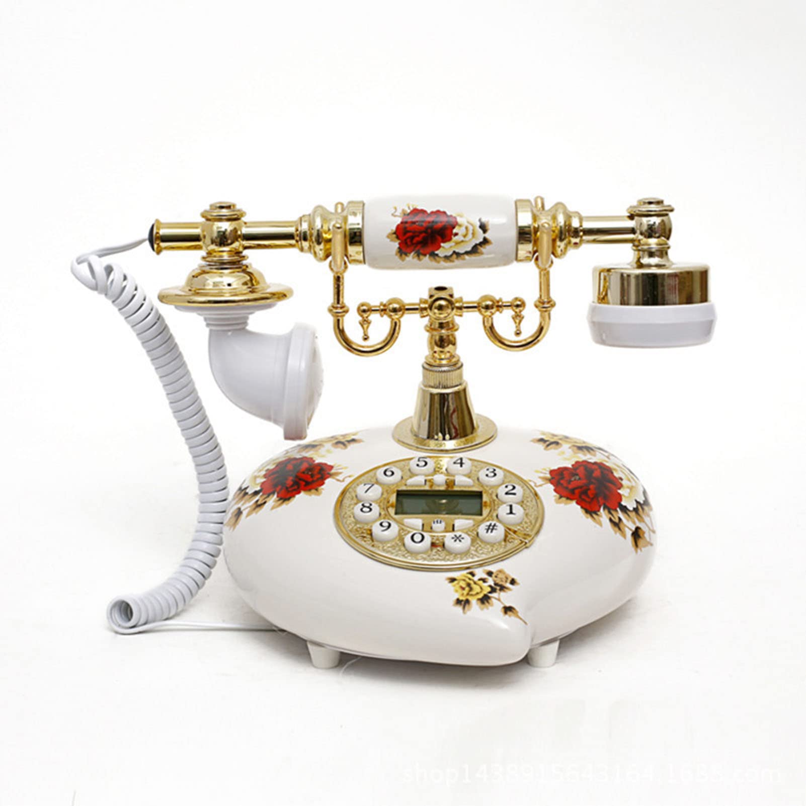 Telefono Vintage retrò con Pulsanti, Telefono Fisso in Stile retrò Classico, Decorazione per la Stanza, casa e Ufficio,