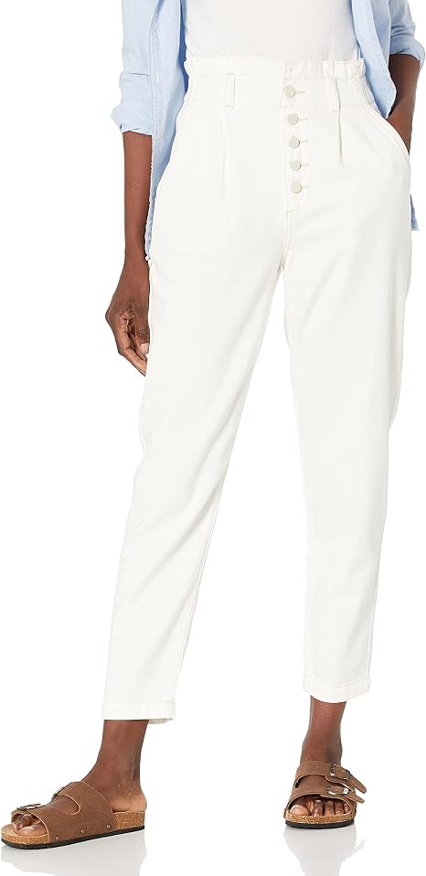 PAIGE Women's Pleated Carrot Leg 