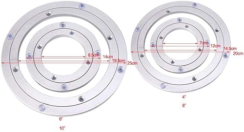 Miniatura 5 de Tocadiscos giratorios Lazy Susan de aleación de aluminio de alta resistencia con rodamientos giratorios, mesa giratoria redonda para caleidoscopios,