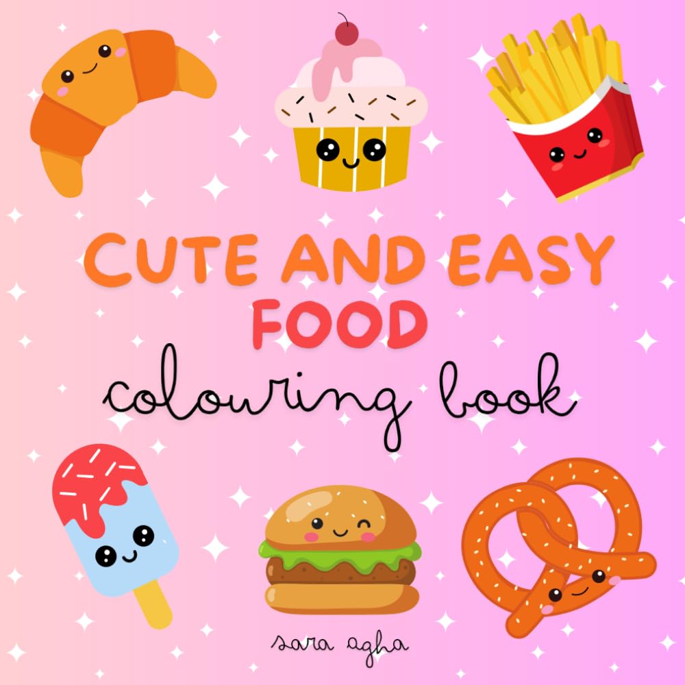 CUTE AND EASY FOOD COLOURING BOOK