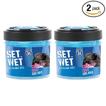 Set Wet Hair Gel for Men Cool Hold 250ml (Pack of 2)| Medium Hold, High Shine | No Alcohol, No Sulphate