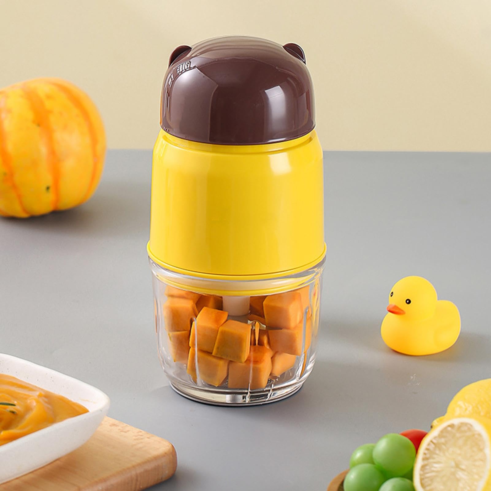 robot culinaire : mélangeur automatique d'aliments, mélangeur de qualité alimentaire | Machine portable de purée de nourriture pour bébé, robot d'aliments mignon et petit