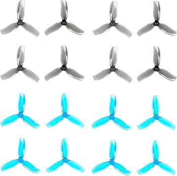 8Pairs HQProp 90MM 3-Blade Props T90MMX3 3.5inch Drone Propellers for ProTek35 Cinewhoop FPV Racing Quadcopter Gray+Blue