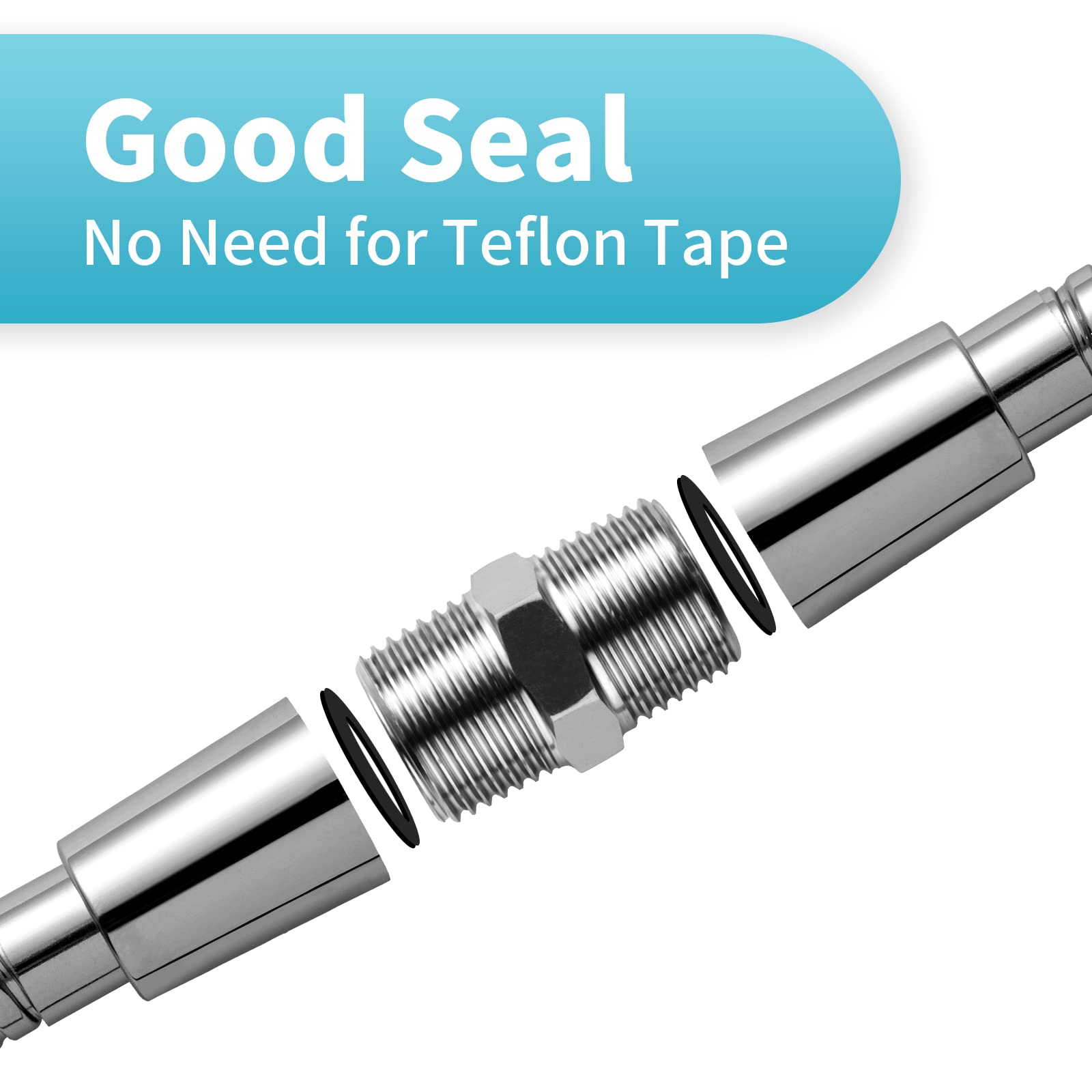 Shower Hose Extension Connector, 1/2 To 1/2 Shower Hose