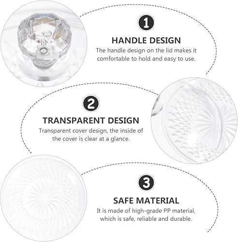 Miniatura 2 de BESTonZON Bandeja de exhibición de postres, cuadrada de 8.27 x 8.27 x 5.91 pulgadas, bandeja de polipropileno transparente con tapa acrílica,