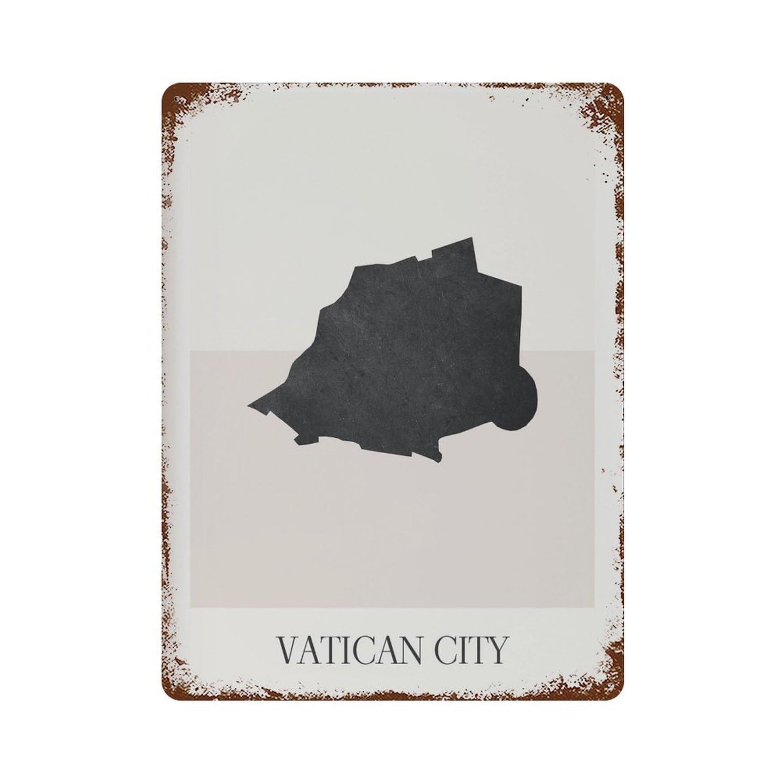 xiaoxiaoshen Vatican City Map Minimalist Boho Decor For Home Or Gift Wall Decor Art Metal Tin Poster Modern Home Decor Art Home Bar Shop Decorations Vintage Sign 40x30cm