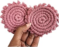 Vista 1 de Posavasos de algodón para portavasos de automóvil, 2 posavasos de automóvil, soporte para bebidas, bonitos accesorios para portavasos para mujeres