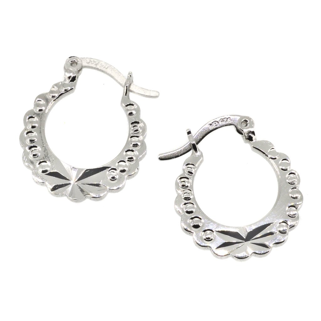 GM JewelleryStar Creole Hoop Earrings in Sterling Silver