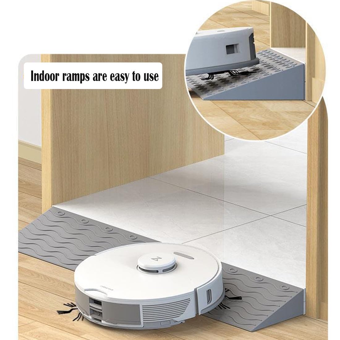 Rampas para Umbrales, Rampas Portátiles para Sillas De Ruedas, Escalones, Scooters De Movilidad, Rampas(White,99x12x5.5(LxWxH) cm)