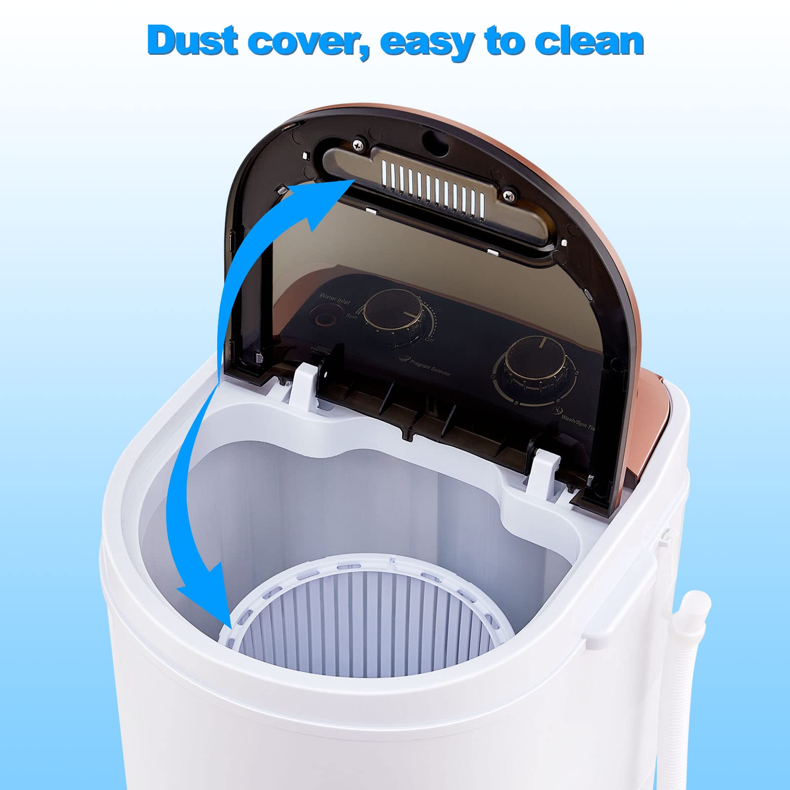 TUKAILAI Mini Machine à Laver Portable avec Essorage, Puissance de 240W 220V, Capacité 3KG de Linge et Essorage 1,5 KG, Petite Laveuse Idéal pour Voyages Caravanes et Camping-cars Appartement