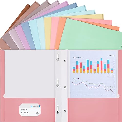 Tatuo 48 carpetas de 2 bolsillos con puntas, carpetas de papel tamaño carta, carpetas de papel de 3 puntas con bolsillos y 1 ranura para tarjetas,