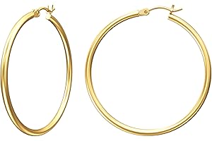 Women's Gacimy Gold Hoop Earrings: 14k Real Gold Plated on 925 Sterling Silver