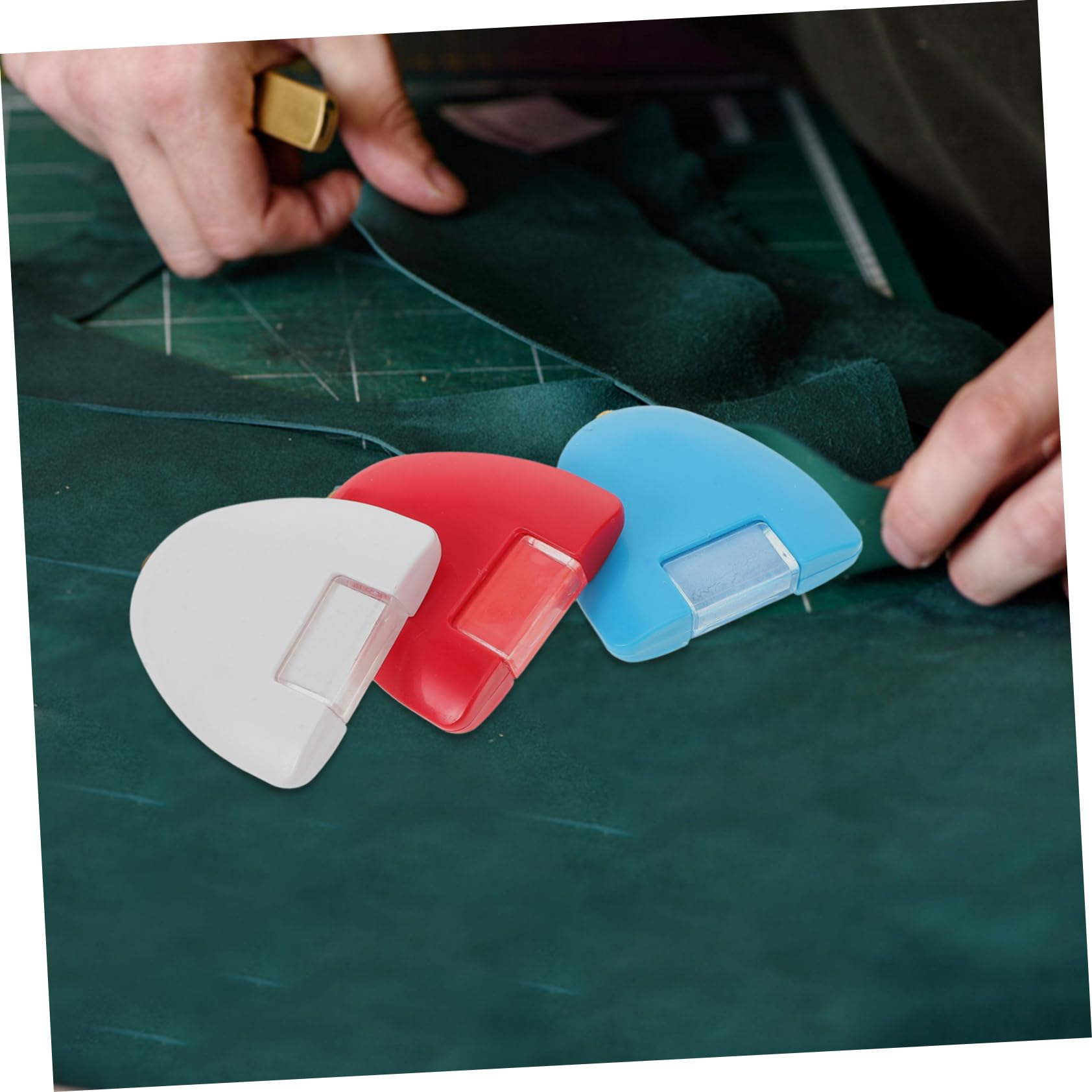 DOITOOL 3 Series Rueda De Polvo De Dibujo De Trazador Ranurado Marcador De Costura De Costura Marcadores Acolchado Tiza De Sastre Para Tela Calificación Modistas El Plastico 3 Piezas*3