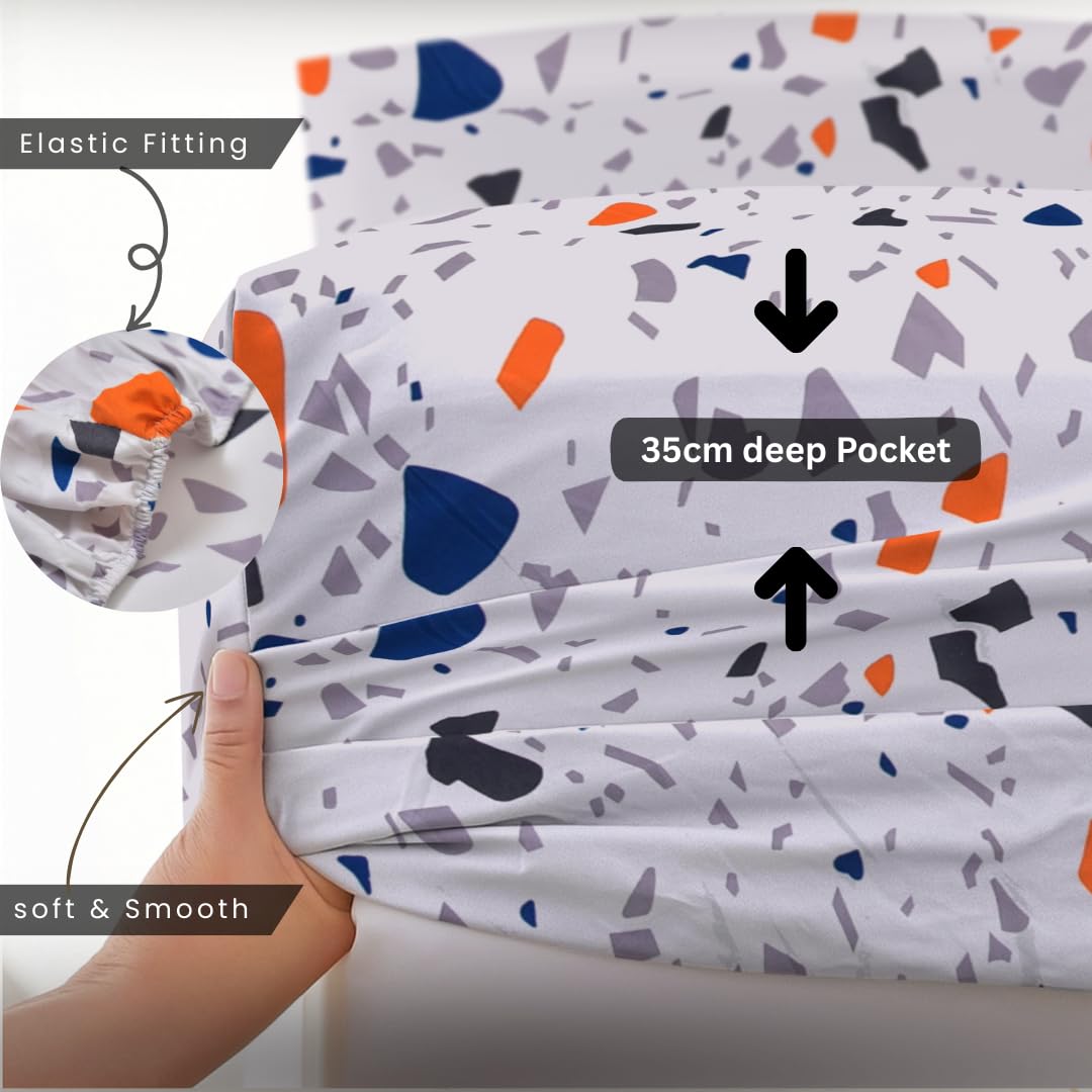EverSoft Bedding 1PCS Floral Fitted Sheet Single Size Extra Deep 35cm Pocket Soft Breathable Printed Mattress Cover - Image 3