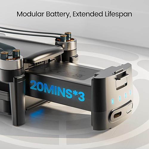 Miniatura 4 de Holy Stone Drones GPS de 8.78 oz con cámara para adultos 4K, RC FPV plegable Quadcopter Drone con 3 baterías, rango de transmisión de 10000 pies,