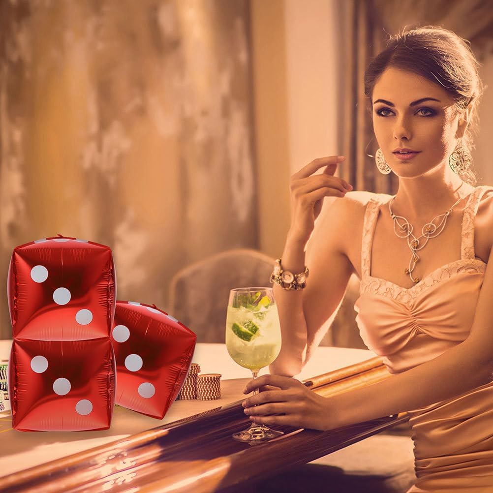 SAFIGLE Dice Foil Balloons 7 Inch Square Cube 18X18X18 Cm Theme Decorations for Game Night Party Supplies and Festive Events