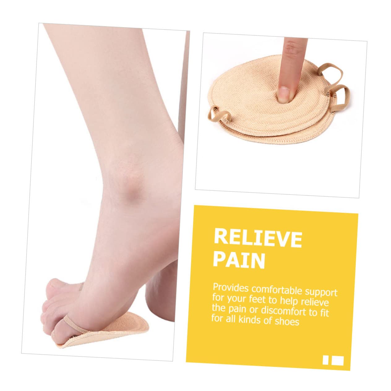 BESPORTBLE 5sets Half Socks Cotton Toe Socks Invisible Half Palm Pad Comfortable Breathable Wear-resistant 2pairs*5